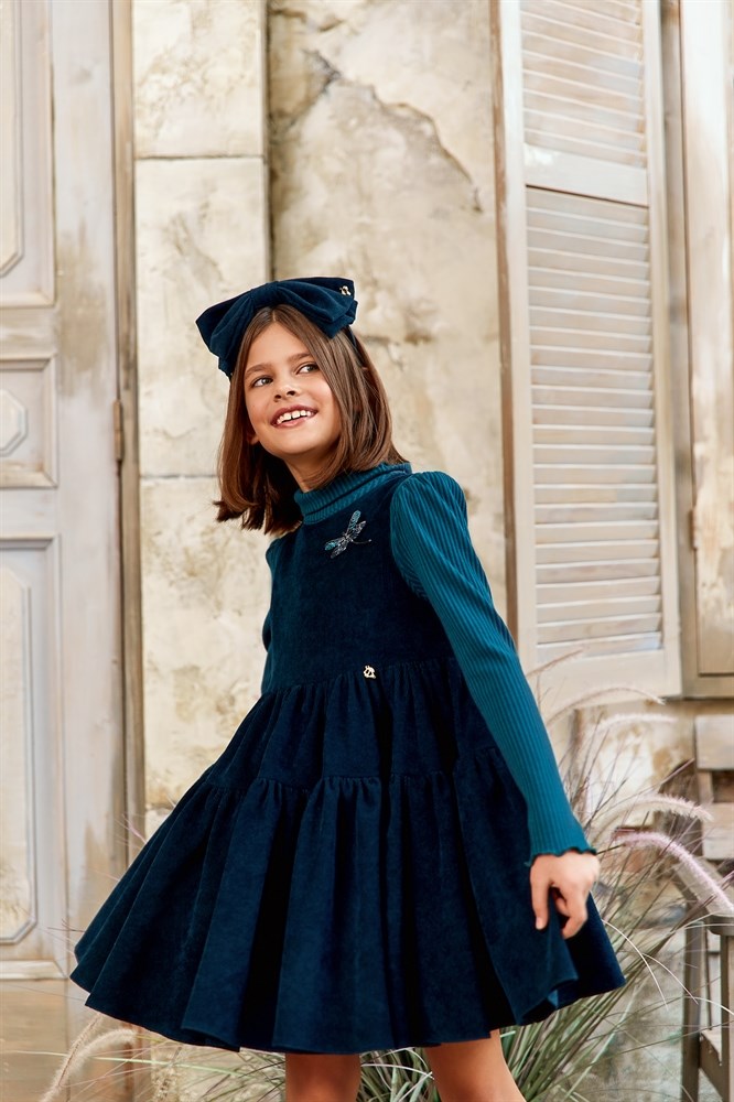 Сарафан вельветовый, изумрудный 03261