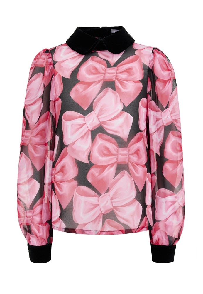 Блузка из шифона с бантиками 05187