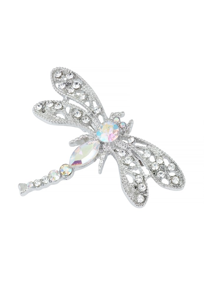 Брошь стрекоза, цвет радуга 01128