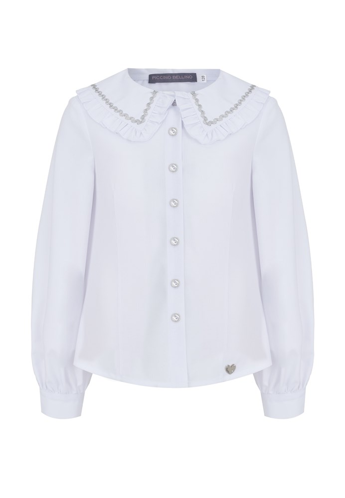 Блузка Пьеро с серебряной тесьмой, премиальная линия 05203
