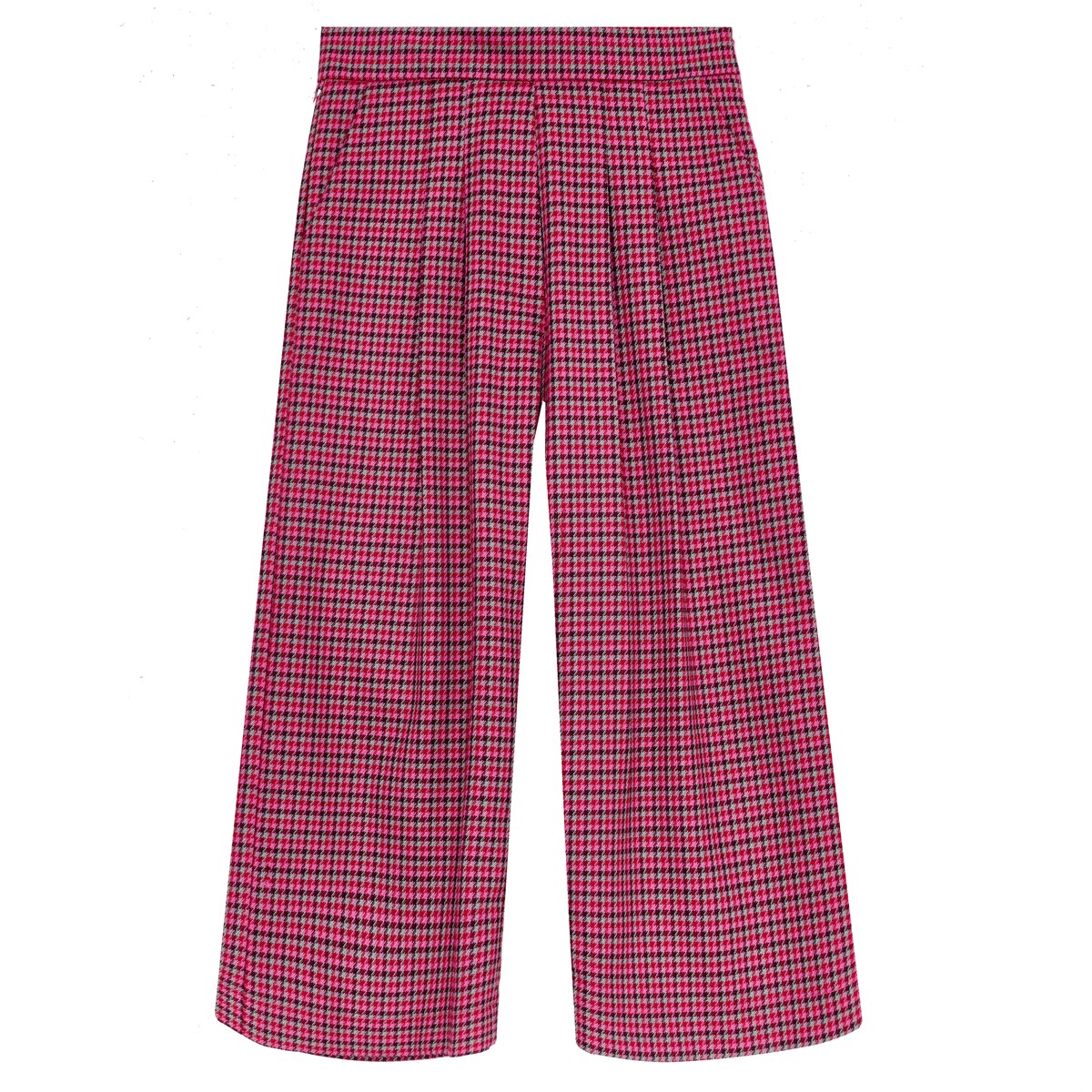 Брюки-кюлоты в клетку малиновые 07064