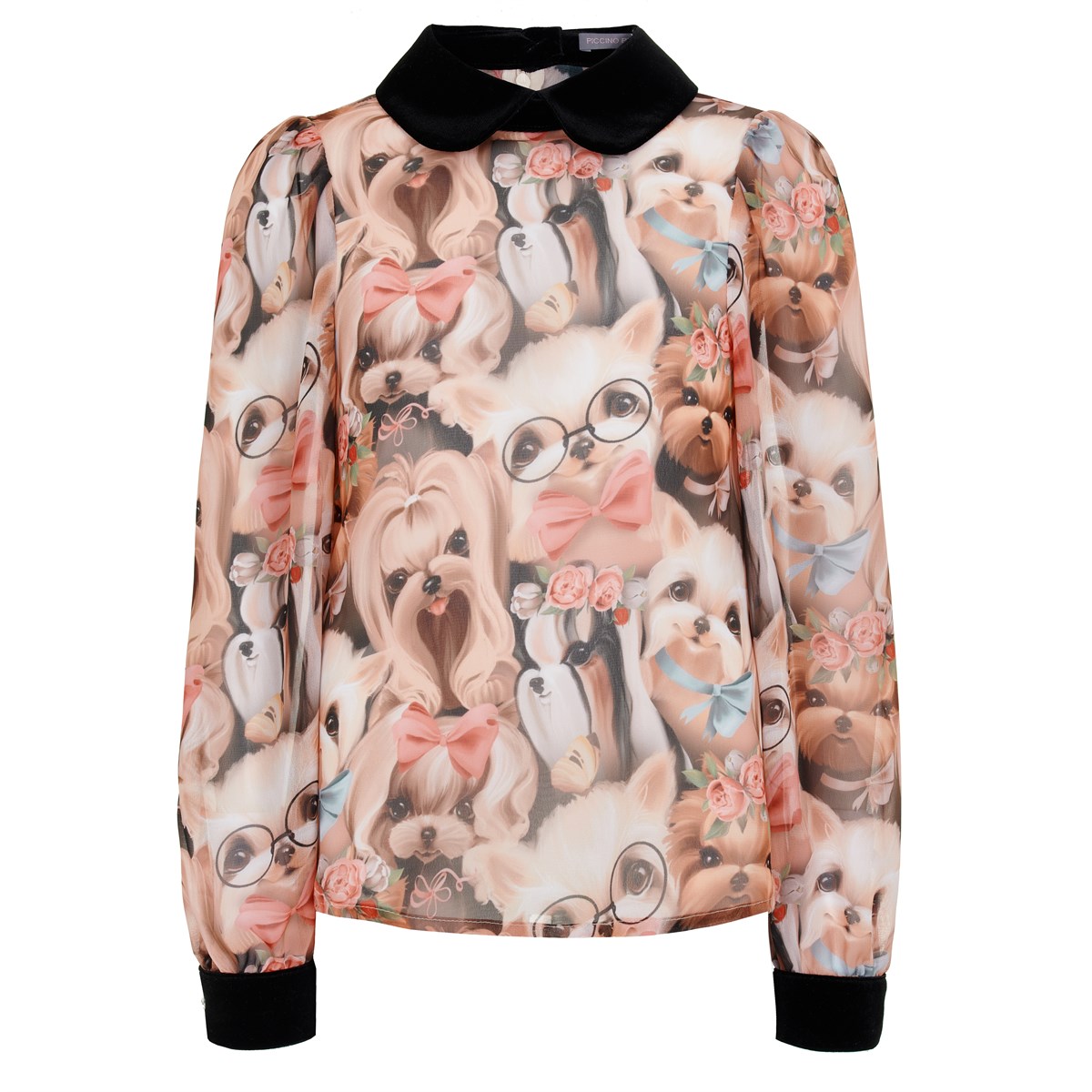 Блузка из шифона, рисунок "Собачки" 05186