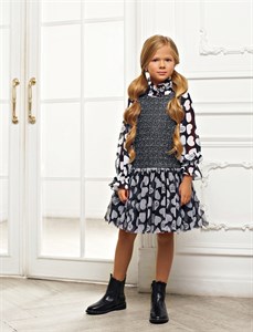 Платье из твидовой ткани 03202