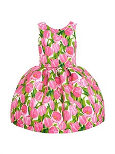 Платье с розовыми тюльпанами 03210