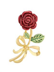 Брошь Розочка красная 1065