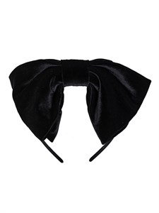 Ободок бархатный чёрный 01114