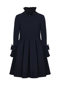 Платье с декоративным воротником и бантиками, премиальная линия 03195