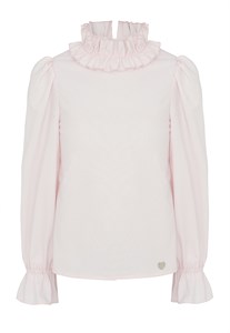 Блузка нарядная с декоративной рюшей по горловине 05133