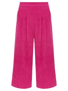 Брюки-кюлоты вельветовые малиновые 07065