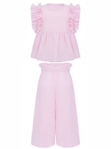 Костюм: брюки и кофточка без рукавов, цвет розовый 03349