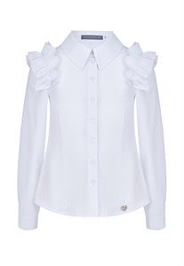 Блузка с рюшами по плечам, премиальная линия 05152