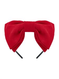 Ободок вельветовый красный 01110