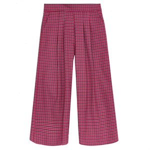 Брюки-кюлоты в клетку малиновые 07064