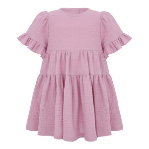 Платье муслиновое с короткими рукавами, цвет пыльная роза 03337