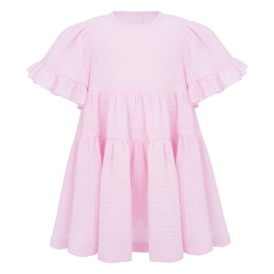 Платье муслиновое с короткими рукавами, цвет розовый 03336