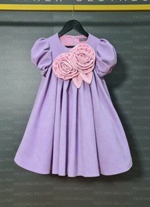 Платье с розами из микровельвета, премиальная линия 03461