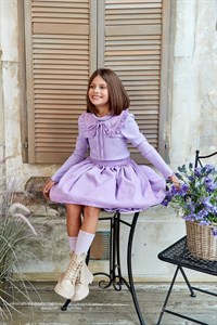 Юбка вельветовая, лавандовая 0471