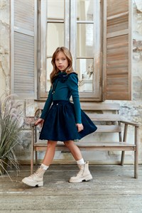 Юбка вельветовая, изумрудная 0473