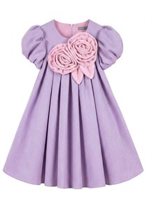 Платье с розами из микровельвета, премиальная линия 03461