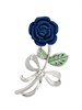 Брошь Роза синяя 1063