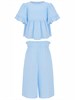 Костюм: брюки и кофточка с короткими рукавами, цвет голубой 03344
